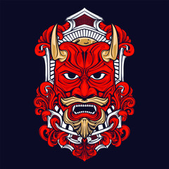 japanese handsome oni mask