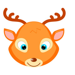 Cheerful face of a deer. vector
