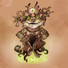 a scary forest monster with long claws