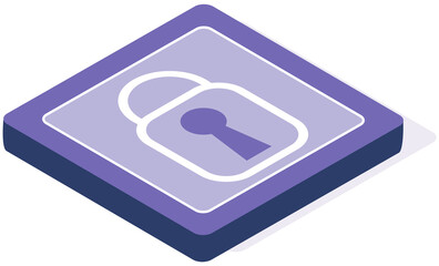 Lock checkmark icon. Vector isometric, color web padlock, isometric style. Creative illustration design, graphic idea for infographics. Phone security system application icon mobile app for smartphone