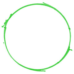 Grüner unordentlicher Kreis gemalt mit einem Stift