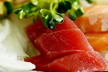 Tuna sashimi fish seafood japanese cuisine cooking food