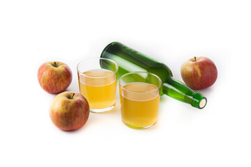 Apple cider drink isolated on white background