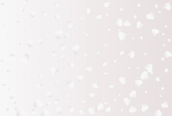 White flying hearts isolated on white background.