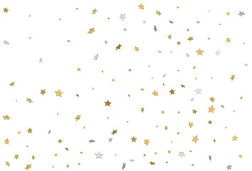 Christmas wrappers with gold and silver 3d confetti. Vector.