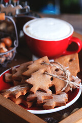 cup of coffee and gingerbread
