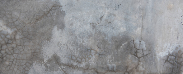 Panorama horizontal dark old cement wall for the background, Texture of a grungy black concrete wall as background.