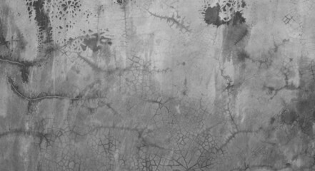 Horizontal dark old cement wall for the background, Texture of a grungy black concrete wall as background.