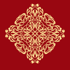Obraz na płótnie Canvas Damask graphic ornament. Floral design element. Gold vector pattern