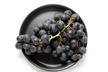 Fresh dark red grapes close up