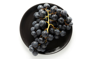Fresh dark red grapes close up