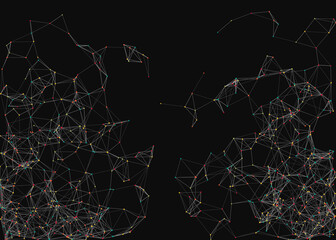 Abstract Low Polygon Mesh color Generative Art background illustration