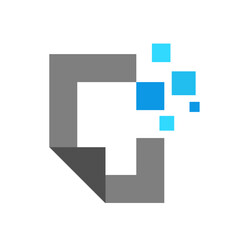 Fototapeta premium isometric Digital document Vector PDF e paper concept Data page Minimal Modern Electronic Technology Flat logo Icon