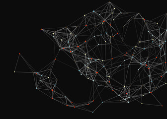 Abstract Low Polygon Mesh color Generative Art background illustration