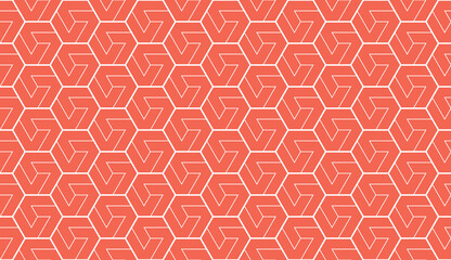 The geometric pattern with lines. Seamless vector background. White and pink texture. Graphic modern pattern. Simple lattice graphic design