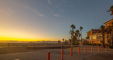 Colorful sky over Santa Monica at sunse