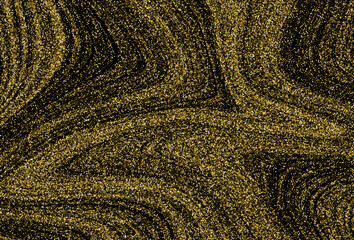 Christmas background. Gold confetti on black.