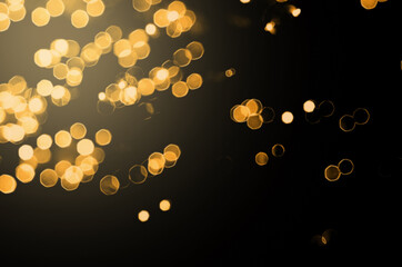 christmas lights on a black background