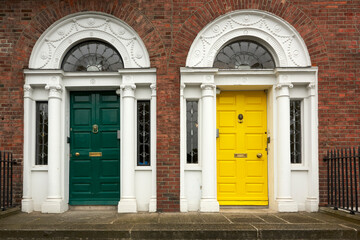 Fototapeta na wymiar Typical doors in the Dublin city