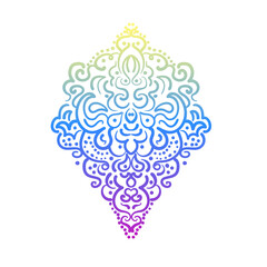 Vector ornate ornament. Element for design in modern colors. Hand drawn. Concept meditation and relax.	
