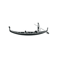 Gondola Icon Silhouette Illustration. Venice Boat Vector Graphic Pictogram Symbol Clip Art. Doodle Sketch Black Sign. © josepperianes