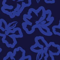 Floral Brush strokes Seamless Pattern Background