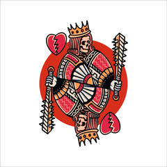 king tattoo vector design