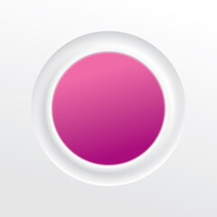 Big white button. Vector drawing