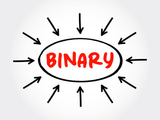 Binary text with arrows, concept for presentations and reports