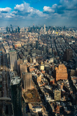 New York aerial view, skyline and skyscrapes