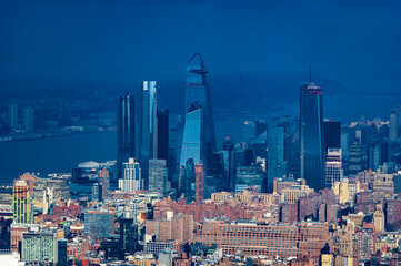 New York aerial view, skyline and skyscrapes