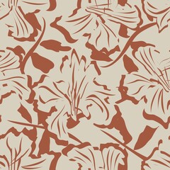 Floral Brush strokes Seamless Pattern Background