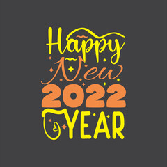 Happy new 2022 year typography vector design template ready for print