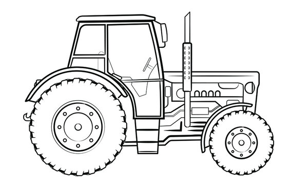 Farm tractor - vector illustration of a vehicle.