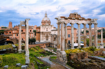 Fototapeta na wymiar Forum romanum in Rome city, Italy