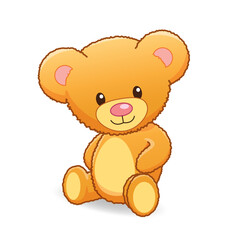 cute cuddly cartoon baby teddy bear sitting