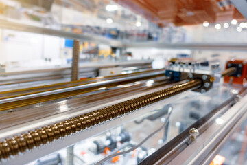 Linear guides ball screw for precise linear movement in positioning - obrazy, fototapety, plakaty