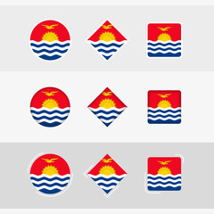 Kiribati flag icons set, vector flag of Kiribati.