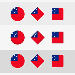 Samoa flag icons set, vector flag of Samoa.