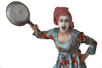 Wicked wife with a pan.