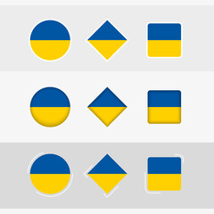 Ukraine flag icons set, vector flag of Ukraine.