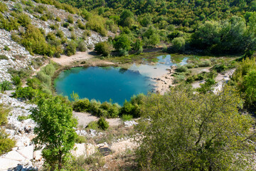 Spring  of the River Cetina near the foothills of the Dinara Mountain in Croatia