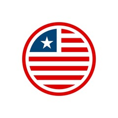 American Flag Emblem logo design