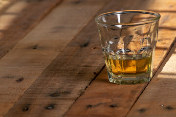 Small glass liquor on table