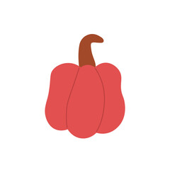 Doodle red bell pepper. Vector clipart.