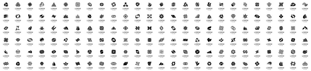 Abstract logos collection. Geometric abstract logos. Icon design