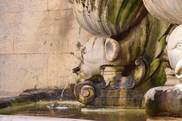 Details of the fountain of Saturn in Trapani, Sicily