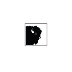 Fototapeta premium bison head logo vector template
