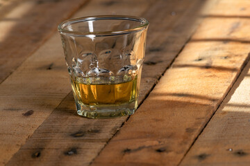 Small glass liquor on table