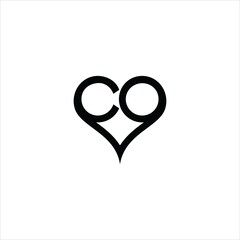 initials f g logo vector template heart